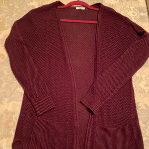 Burgundy Long Cardigan